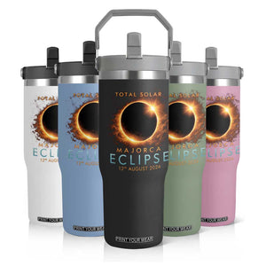 Total Solar Eclipse Flip Straw Tumbler 12th August 2026 Majorca Totality TS10 Print Your Wear