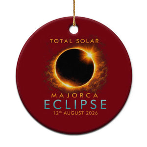 Total Solar Eclipse Ceramic Ornament 12th August 2026 Majorca Totality TS10 1pc Red Print Your Wear