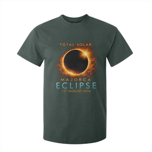 Total Solar Eclipse T Shirt For Kid 12th August 2026 Majorca Totality TS10 Dark Forest Green Print Your Wear