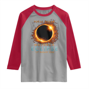 Total Solar Eclipse Raglan Shirt 12th August 2026 Majorca Totality TS10 Sport Gray Red Print Your Wear