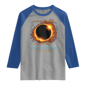 Total Solar Eclipse Raglan Shirt 12th August 2026 Majorca Totality TS10 Sport Gray Royal Print Your Wear