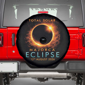 Total Solar Eclipse Spare Tire Cover 12th August 2026 Majorca Totality TS10 Black Print Your Wear