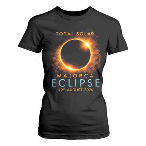 Total Solar Eclipse T Shirt For Women 12th August 2026 Majorca Totality TS10 Black Print Your Wear