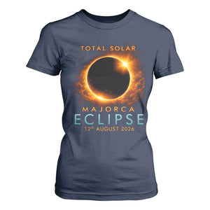 Total Solar Eclipse T Shirt For Women 12th August 2026 Majorca Totality TS10 Navy Print Your Wear