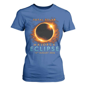 Total Solar Eclipse T Shirt For Women 12th August 2026 Majorca Totality TS10 Royal Blue Print Your Wear
