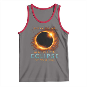 Total Solar Eclipse Tank Top 12th August 2026 Majorca Totality TS10 Deep Heather Red Print Your Wear