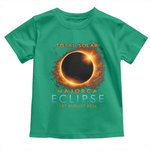 Total Solar Eclipse Toddler T Shirt 12th August 2026 Majorca Totality TS10 Irish Green Print Your Wear