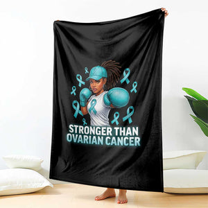 Black Women Fight Ovarian Cancer Awareness Throw Blanket African American Teal Ribbon Support TS10 Print Your Wear