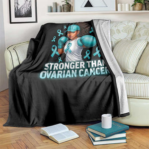 Black Women Fight Ovarian Cancer Awareness Throw Blanket African American Teal Ribbon Support TS10 Print Your Wear