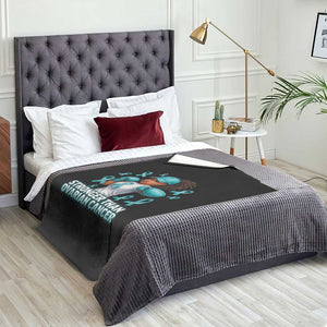 Black Women Fight Ovarian Cancer Awareness Throw Blanket African American Teal Ribbon Support TS10 Print Your Wear