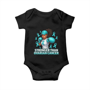 Black Women Fight Ovarian Cancer Awareness Baby Onesie African American Teal Ribbon Support TS10 Black Print Your Wear