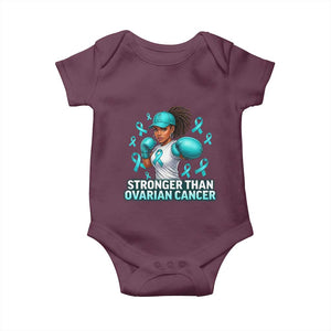 Black Women Fight Ovarian Cancer Awareness Baby Onesie African American Teal Ribbon Support TS10 Maroon Print Your Wear