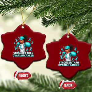 Black Women Fight Ovarian Cancer Awareness Ceramic Ornament African American Teal Ribbon Support TS10 Print Your Wear
