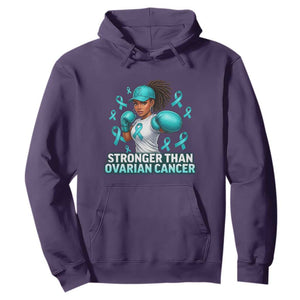 Black Women Fight Ovarian Cancer Awareness Hoodie African American Teal Ribbon Support TS10 Purple Print Your Wear