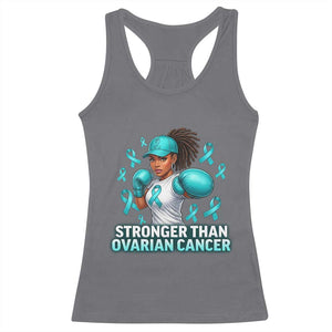 Black Women Fight Ovarian Cancer Awareness Racerback Tank Top African American Teal Ribbon Support TS10 Charcoal Print Your Wear