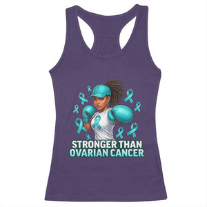 Black Women Fight Ovarian Cancer Awareness Racerback Tank Top African American Teal Ribbon Support TS10 Purple Print Your Wear