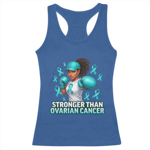 Black Women Fight Ovarian Cancer Awareness Racerback Tank Top African American Teal Ribbon Support TS10 Royal Blue Print Your Wear