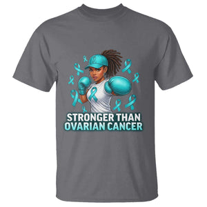 Black Women Fight Ovarian Cancer Awareness T Shirt African American Teal Ribbon Support TS10 Charcoal Print Your Wear