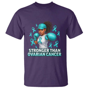 Black Women Fight Ovarian Cancer Awareness T Shirt African American Teal Ribbon Support TS10 Purple Print Your Wear
