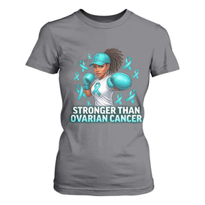 Black Women Fight Ovarian Cancer Awareness T Shirt For Women African American Teal Ribbon Support TS10 Charcoal Print Your Wear