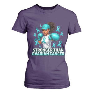Black Women Fight Ovarian Cancer Awareness T Shirt For Women African American Teal Ribbon Support TS10 Purple Print Your Wear