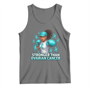 Black Women Fight Ovarian Cancer Awareness Tank Top African American Teal Ribbon Support TS10 Black Heather Print Your Wear