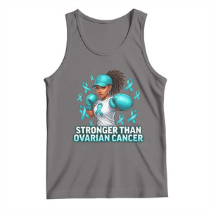 Black Women Fight Ovarian Cancer Awareness Tank Top African American Teal Ribbon Support TS10 Deep Heather Print Your Wear