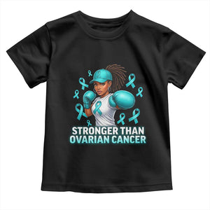 Black Women Fight Ovarian Cancer Awareness Toddler T Shirt African American Teal Ribbon Support TS10 Black Print Your Wear