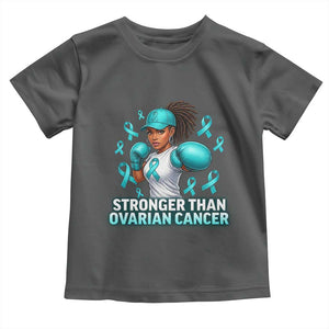 Black Women Fight Ovarian Cancer Awareness Toddler T Shirt African American Teal Ribbon Support TS10 Dark Heather Print Your Wear
