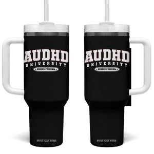 AUDHD Tumbler With Handle Neurodivergent ADHD Autism Awareness Neurotypical Gift TS10 One Size: 40 oz Black Print Your Wear