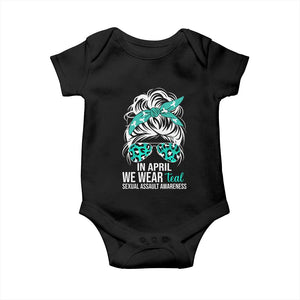 Sexual Assault Awareness Baby Onesie In April We Wear Teal Women TS10 Black Print Your Wear