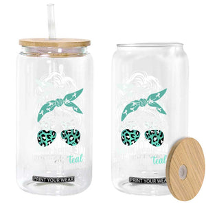 Sexual Assault Awareness Glass Can In April We Wear Teal Women TS10 Print Your Wear