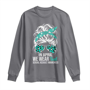 Sexual Assault Awareness Long Sleeve Shirt In April We Wear Teal Women TS10 Charcoal Print Your Wear