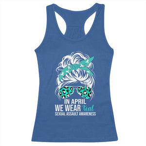 Sexual Assault Awareness Racerback Tank Top In April We Wear Teal Women TS10 Royal Blue Print Your Wear