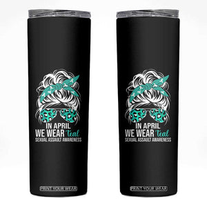 Sexual Assault Awareness Skinny Tumbler In April We Wear Teal Women TS10 Black Print Your Wear