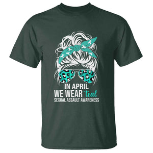 Sexual Assault Awareness T Shirt In April We Wear Teal Women TS10 Dark Forest Green Print Your Wear