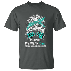 Sexual Assault Awareness T Shirt In April We Wear Teal Women TS10 Dark Heather Print Your Wear