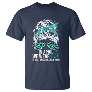 Sexual Assault Awareness T Shirt In April We Wear Teal Women TS10 Navy Print Your Wear