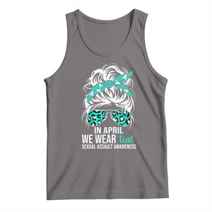 Sexual Assault Awareness Tank Top In April We Wear Teal Women TS10 Deep Heather Print Your Wear