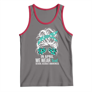 Sexual Assault Awareness Tank Top In April We Wear Teal Women TS10 Deep Heather Red Print Your Wear
