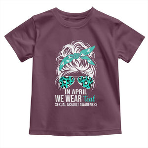 Sexual Assault Awareness Toddler T Shirt In April We Wear Teal Women TS10 Maroon Print Your Wear
