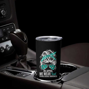Sexual Assault Awareness Tumbler Cup In April We Wear Teal Women TS10 Print Your Wear