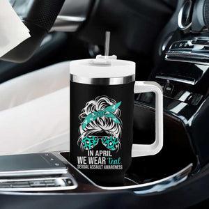 Sexual Assault Awareness Tumbler With Handle In April We Wear Teal Women TS10 Print Your Wear