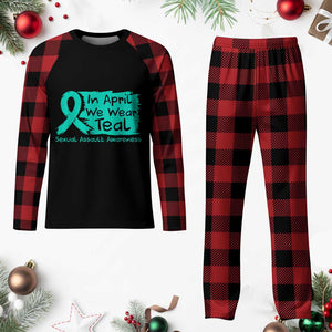 Sexual Assault Awareness Plaid Pajama Set In April We Wear Teal TS10 Buffalo Plaid Print Your Wear