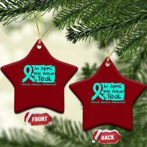 Sexual Assault Awareness Ceramic Ornament In April We Wear Teal TS10 Print Your Wear
