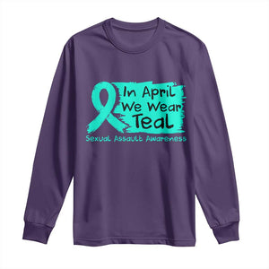 Sexual Assault Awareness Long Sleeve Shirt In April We Wear Teal TS10 Purple Print Your Wear