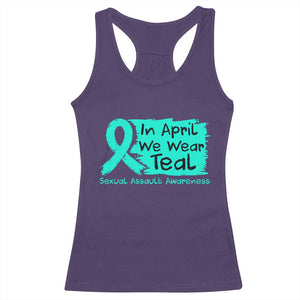 Sexual Assault Awareness Racerback Tank Top In April We Wear Teal TS10 Purple Print Your Wear