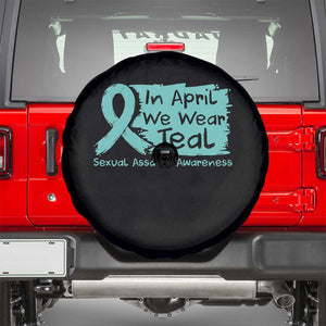 Sexual Assault Awareness Spare Tire Cover In April We Wear Teal TS10 Black Print Your Wear