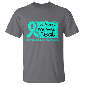 Sexual Assault Awareness T Shirt In April We Wear Teal TS10 Charcoal Print Your Wear