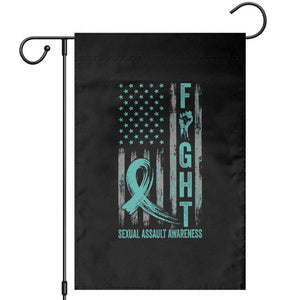 Sexual Assault Awareness Garden Flag Fight Cancer American Flag Teal Ribbon TS10 Black Print Your Wear